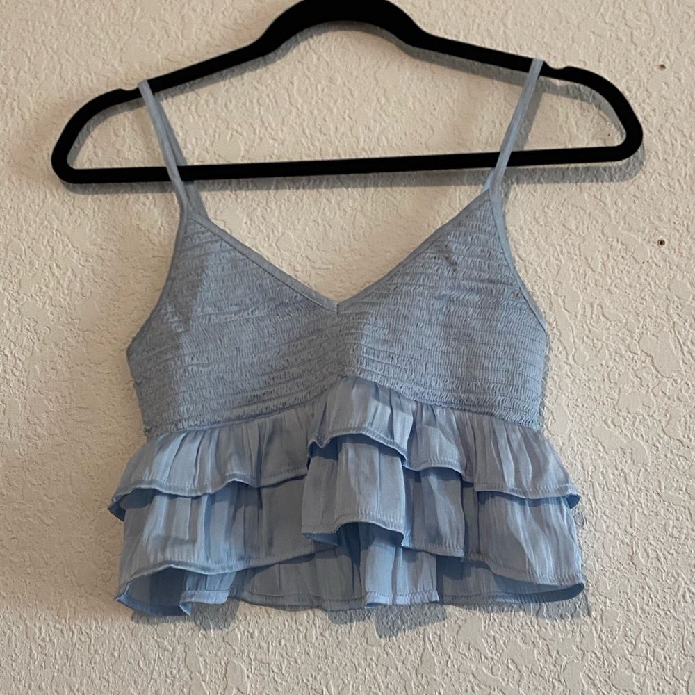 RESET BY JANE
Nicky Top Blue Ruffled Women's Top